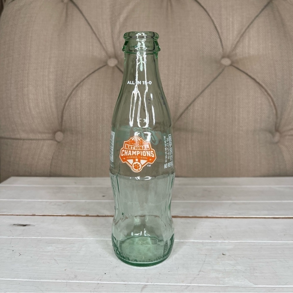 Coca-cola Coke CLEMSON TIGERS 2018 NATIONAL CHAMPIONS GLASS BOTTLE